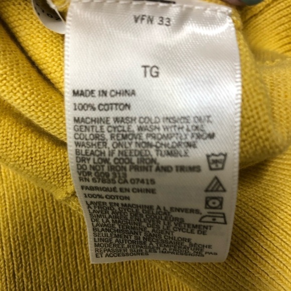 Nautica Mens V Neck Yellow Sweater Light Weight Size XL NWT - Picture 4 of 6